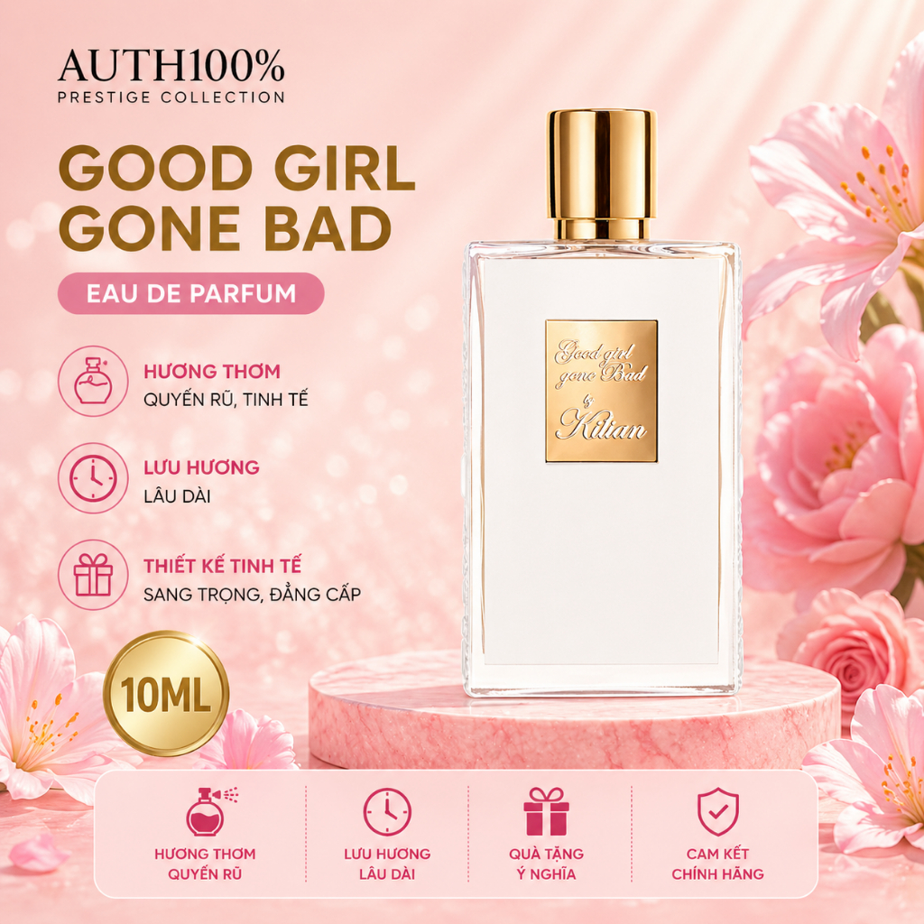Rắn Trắng Nước Hoa Nữ Good Girl Gone Bad 10ml – Hương Hoa Nữ Tính, Sang Chảnh, Dễ Dùng