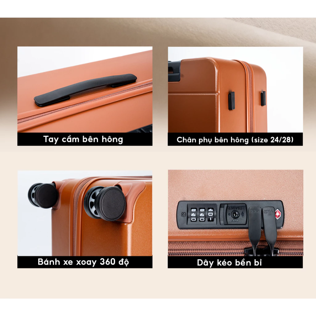 [BEST SELLER] Vali JoyWay TROP005 Size 20/24/28, Khóa Số TSA, Dây Kéo YKK, Có Ngăn Nới Rộng, Bảo Hành Trọn Đời