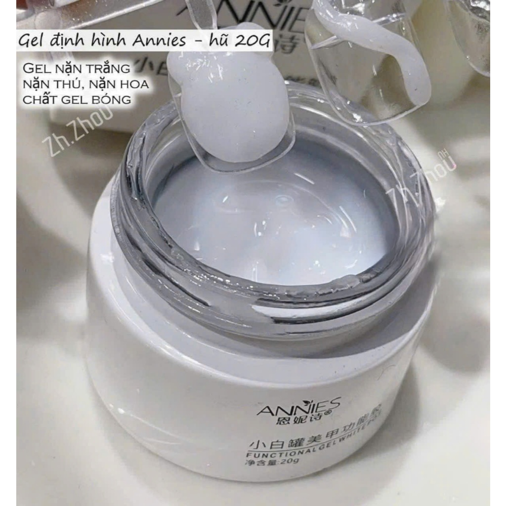 Gel thuỷ tinh Annies chà crome nổi gel nặn gel định hình top gel 3D kéo sợi phụ kiện nail chính hãng