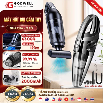 Máy Hút Bụi Cầm Tay Mini Không Dây, Máy Hút Bụi Mạnh 6000 mpa, Hút Sàn Nhà, Ô Tô Pin Sạc Tiện Lợi