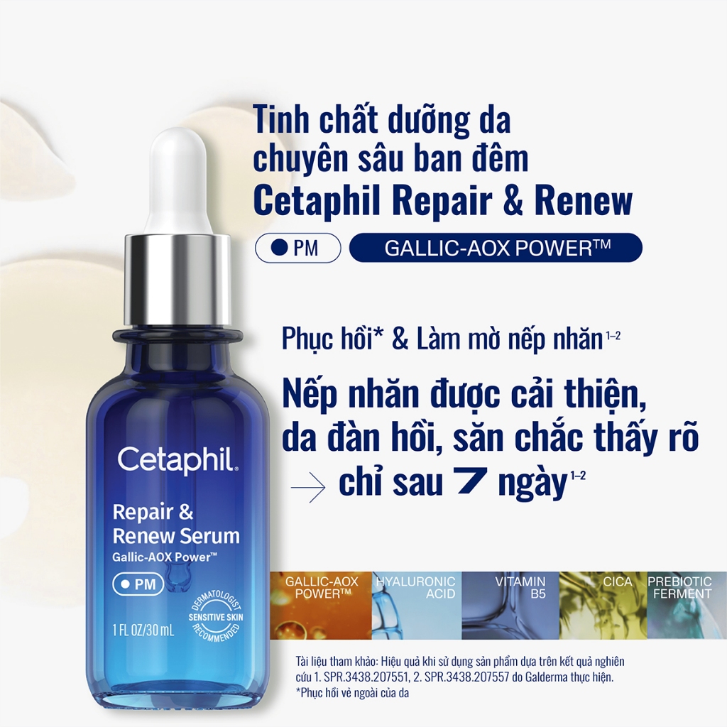 [MỚI] Serum Tinh chất dưỡng da chuyên sâu ban đêm Cetaphil Repair & Renew 30ml