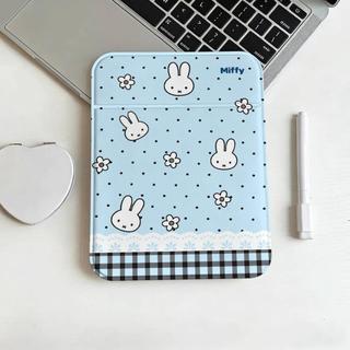 Gương gấp trang điểm nền xanh in thỏ Miffy, nhỏ gọn, dễ mang theo, dùng cho học sinh
