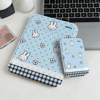Gương gấp trang điểm nền xanh in thỏ Miffy, nhỏ gọn, dễ mang theo, dùng cho học sinh