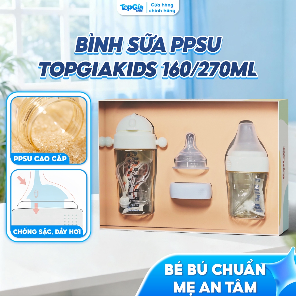 Youkebei Bình Sữa PPSU Cho Trẻ Sơ Sinh – Núm Mềm Chống Sặc, Tặng Thêm Núm Giai Đoạn Tiếp Theo