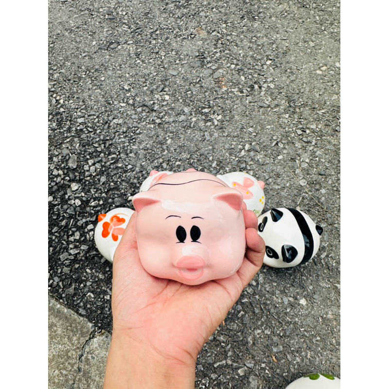 Heo Đất Mini Gốm Sứ Bát Tràng 🐷 Ống Tiết Kiệm Cute – Heo Panda, Heo Trái Cây Dễ Thương Decor Bàn Học