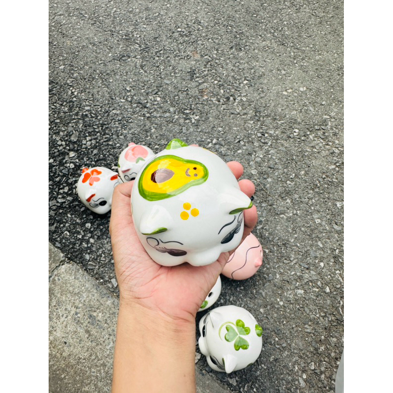 Heo Đất Mini Gốm Sứ Bát Tràng 🐷 Ống Tiết Kiệm Cute – Heo Panda, Heo Trái Cây Dễ Thương Decor Bàn Học