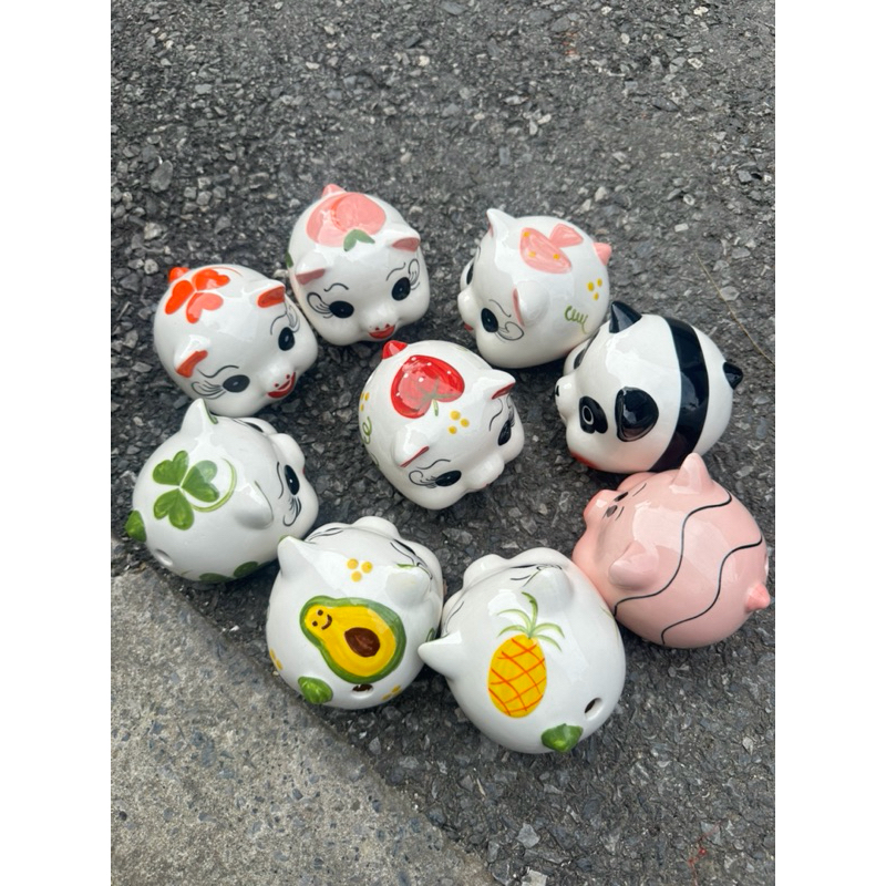 Heo Đất Mini Gốm Sứ Bát Tràng 🐷 Ống Tiết Kiệm Cute – Heo Panda, Heo Trái Cây Dễ Thương Decor Bàn Học