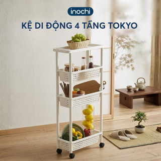 Kệ di động Inochi- Tokyo màu Trắng/Ghi - Tiện Lợi, có bánh xe