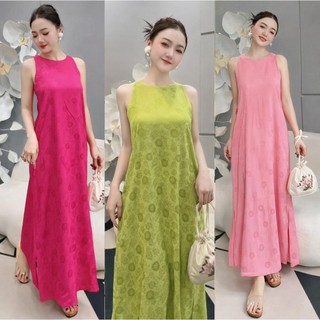 Váy suông nữ dáng dài  sang chảnh, Váy sát nách suông tiểu thư,Đầm đi biển, dạo phố 2 dây cho nữ chất lụa VD03- BIATON