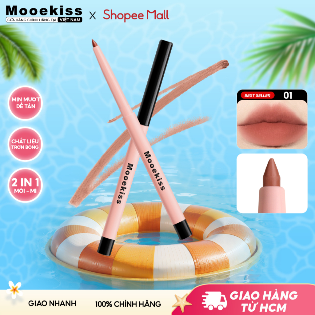 [KOC] Chì Kẻ Viền Môi Mooekiss Định Hình Sắc Nét, Mềm Mịn Không Khô Môi Lâu Trôi (250mg)