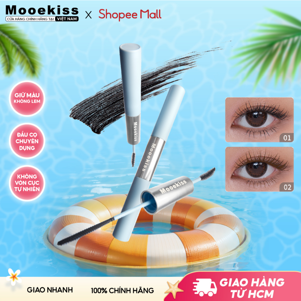 [Mới] Mascara 2 Đầu Mooekiss 6.5g Một Đầu Làm Dày Mi một đầu làm mảnh cong tự nhiên dài hơn giữ nếp lâu 3g + 3.5g