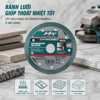 Lưỡi Cắt Gạch Kim Cương JCTOP - Lưỡi Cắt Lưới X-Mesh Siêu Bén, Chuyên Granite, Marble, Không Mẻ Cạnh