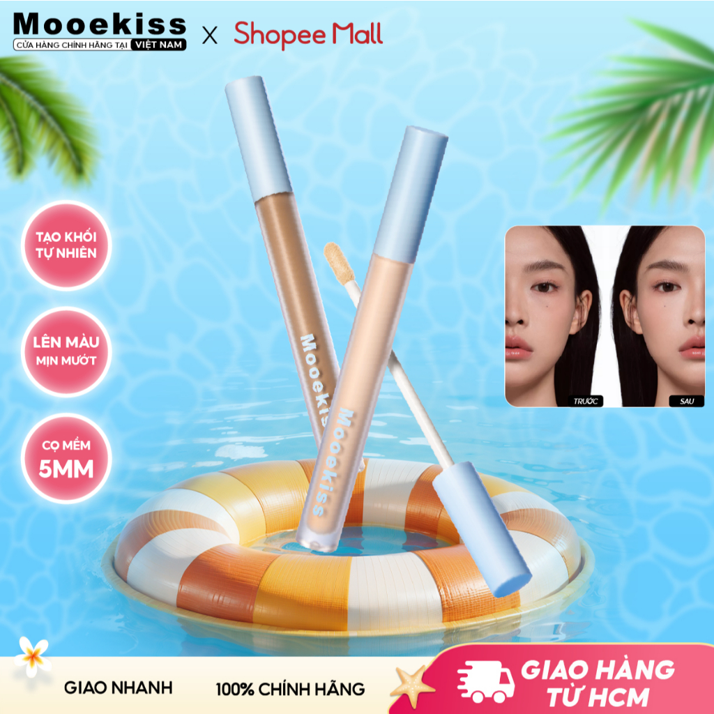 Phấn bắt sáng Mooekiss Làm sáng nhẹ nhàng che phủ khuyết điểm kiểm soát dầu thừa và phù hợp da nhạy cảm 01 2.8g