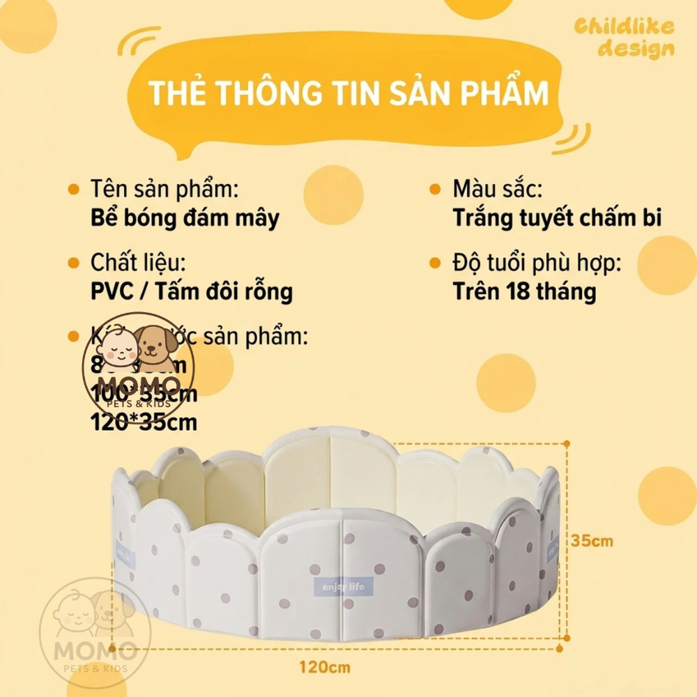 Bể bóng cho bé bằng nhựa PVC cao cấp cho bé có thể gấp gọn có kích thước lớn cho bé vui chơi phong Cách Hàn Quốc cho bé