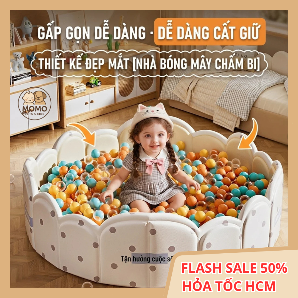 Bể bóng cho bé bằng nhựa PVC cao cấp cho bé có thể gấp gọn có kích thước lớn cho bé vui chơi phong Cách Hàn Quốc cho bé