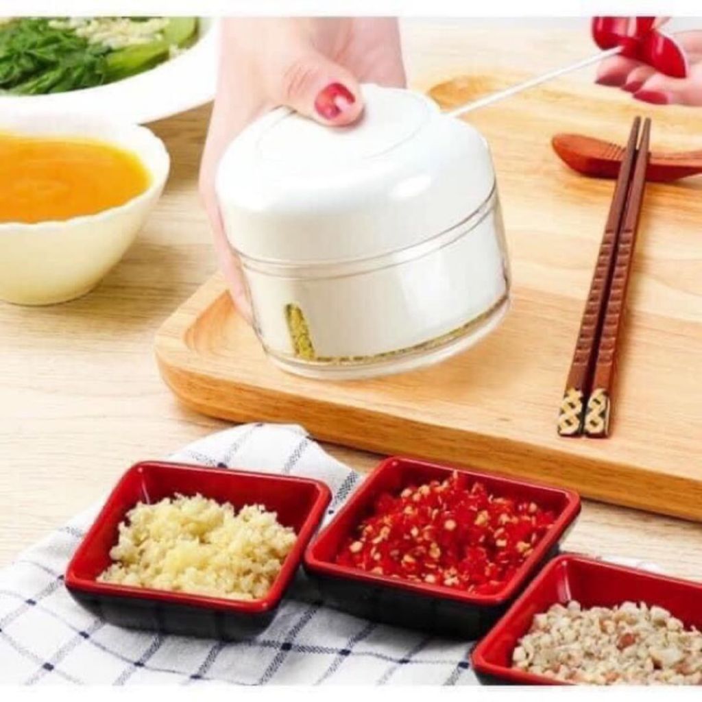 Máy Xay Mini Cầm Tay ALO HOME Dụng Cụ Băm Tỏi Ớt Xay Thịt Rau Củ Nhỏ Gọn Tiện Lợi