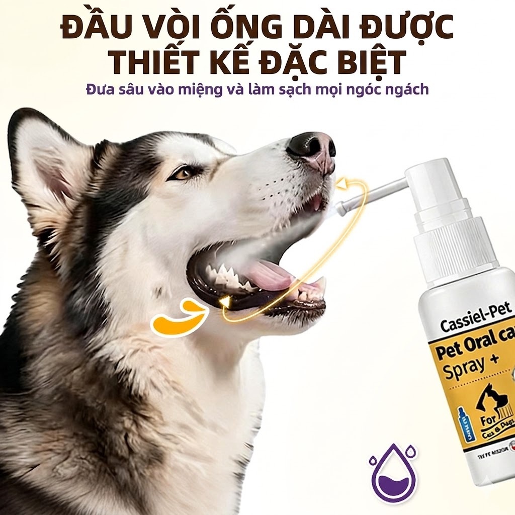 Cassiel Pet Miệng Cho Thú Cưng Xịt Làm Sạch Răng Thích Hợp Cho Hôi Miệng Loét Miệng Và Viêm Nướu Chung Cho Mèo Và Chó