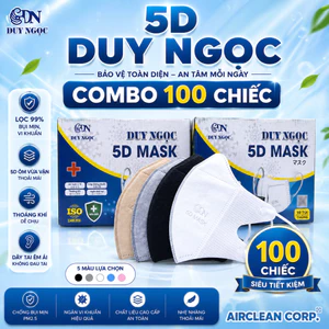 Khẩu Trang 5D Duy Ngọc Thùng 100 Chiếc Người Lớn