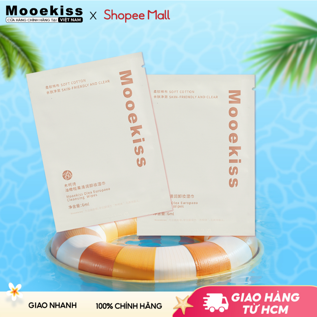 Khăn tẩy trang Mooekiss  Không gây kích ứng làm sạch sâu thuận tiện 6ml