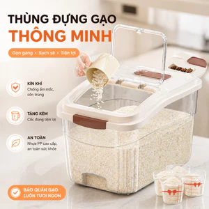Thùng Đựng Gạo 20kg-35kg Nắp Lật Chống Côn Trùng Chống Ẩm, Hộp Đựng Gạo Đựng Ngũ Cốc Đồ Khô Cao Cấp