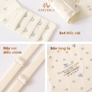 Áo Ngực Nữ Su Thạch In Hoa Nhí Thoáng Khí Không Gọng Không Lộ Viền Đệm Liền Viền Ren AMYBRA A1846