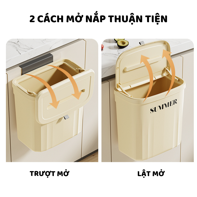 Thùng Rác Treo Tủ Bếp ENODA HOME,Thùng Rác Nắp Lật Gắn Tường Thông Minh Tiện Dụng TR320
