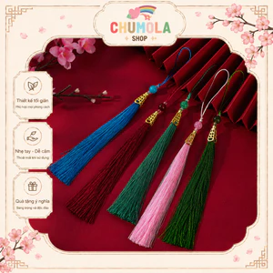 Tua Rua 25cm cao cấp đầu bọc vàng hạt cườm phụ kiện trang trí cổ trang