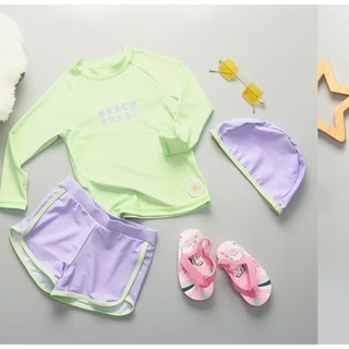 BK57 Đồ bơi bé gái dài tay kèm quần đùi,bikini dài tay chống nắng cho bé gái 10-55kg