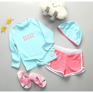 BK57 Đồ bơi bé gái dài tay kèm quần đùi,bikini dài tay chống nắng cho bé gái 10-55kg