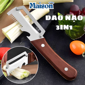Dao Nạo Rau Củ 3in1 Đa Năng MAISON, Bào Sợi, Gọt Vỏ, Mở Nắp Chai Lưỡi Thép Không Gỉ Siêu Sắc