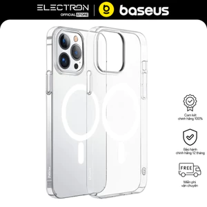 Ốp lưng nhựa cứng siêu mỏng từ tính kèm cường lực Baseus Crystal Magnetic Phone Case For iP (Tặng kèm cường lực)