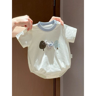 Bodysuit cho bé in hoạt hình 3D, body cộc tay bé trai bé gái chất cotton mềm mát