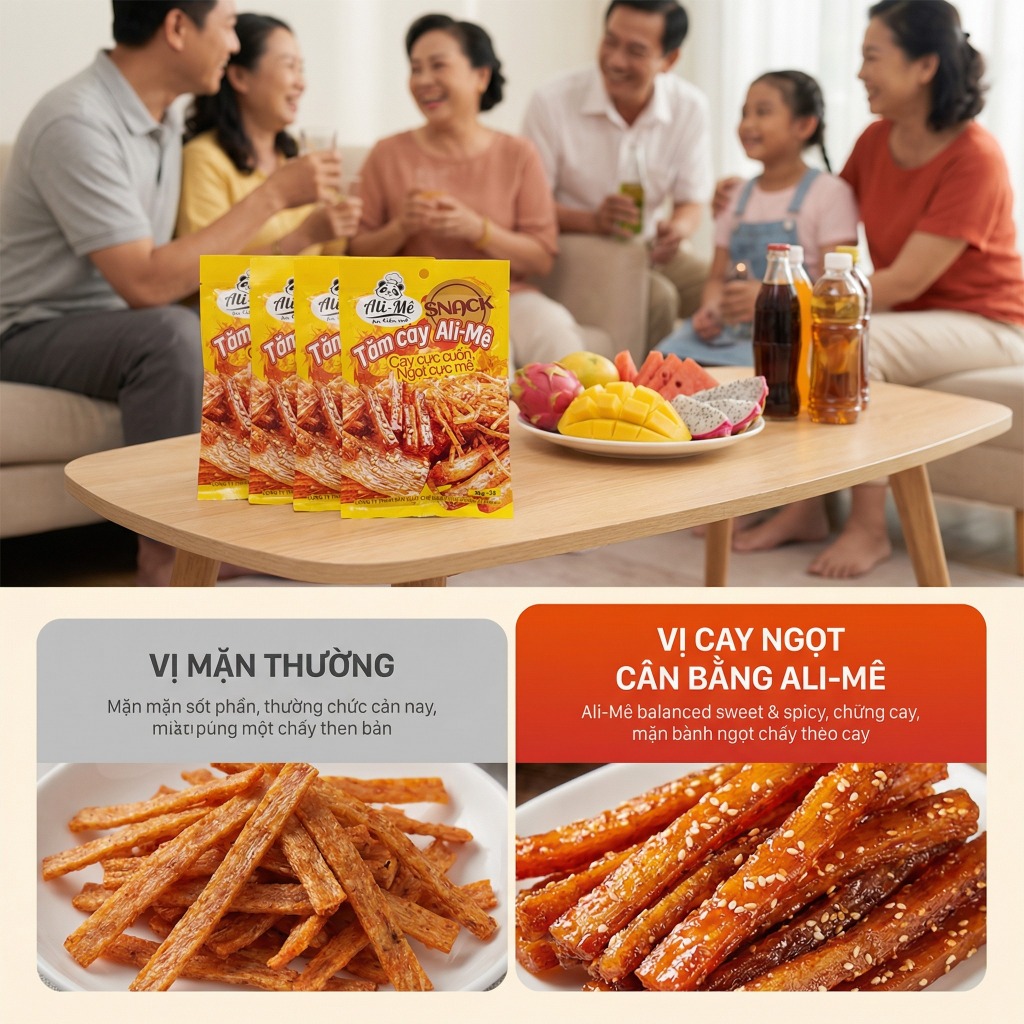 Snack Khăn Gói Cay Ali-Mê 25g Ăn vặt hot trend