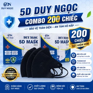 Khẩu Trang 5D Duy Ngọc - Thùng 200 Chiếc Khẩu Trang Kháng Khuẩn 3 Lớp