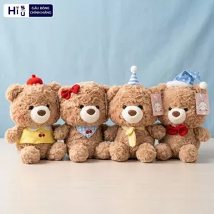 Gấu Bông Teddy Mini Lông Xù Phối Mũ Yếm Đáng Yêu Làm Quà Tặng Sinh Nhật Cho Bé,Bạn Gái