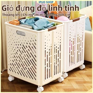 Giỏ Đựng Đồ Đa Năng Gấp Gọn Có Bánh Xe – Đựng Quần Áo, Dụng Cụ Tập, Đồ Chơi – Thiết Kế Lưới Thoáng Khí, Tiện Lợi