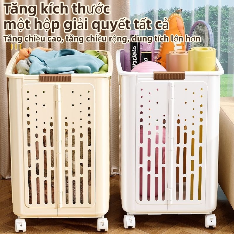 Giỏ Đựng Đồ Đa Năng Gấp Gọn Có Bánh Xe – Đựng Quần Áo, Dụng Cụ Tập, Đồ Chơi – Thiết Kế Lưới Thoáng Khí, Tiện Lợi