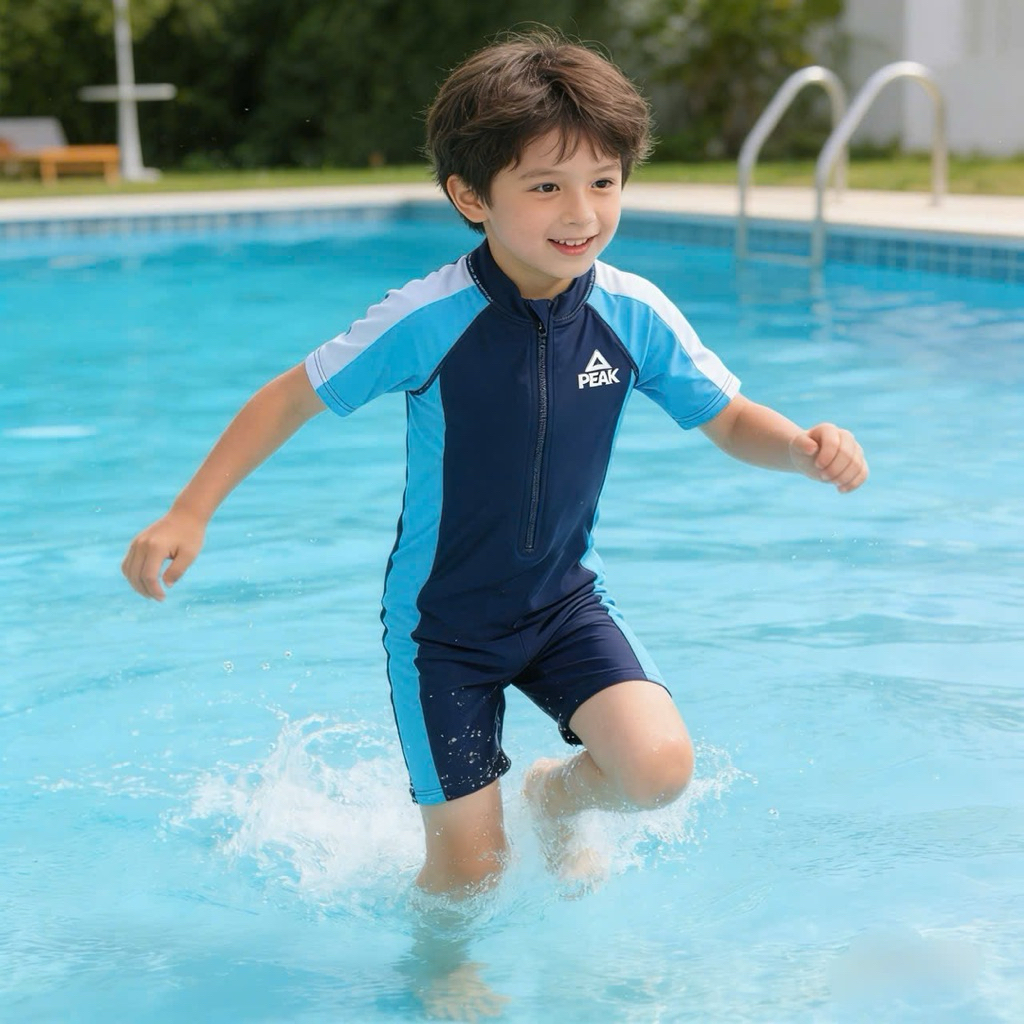 Đồ bơi bé trai chống nắng UPF 40-50 A1045 – đồ bơi liền thân cho bé 10-32kg size 100-160, chất nhanh khô