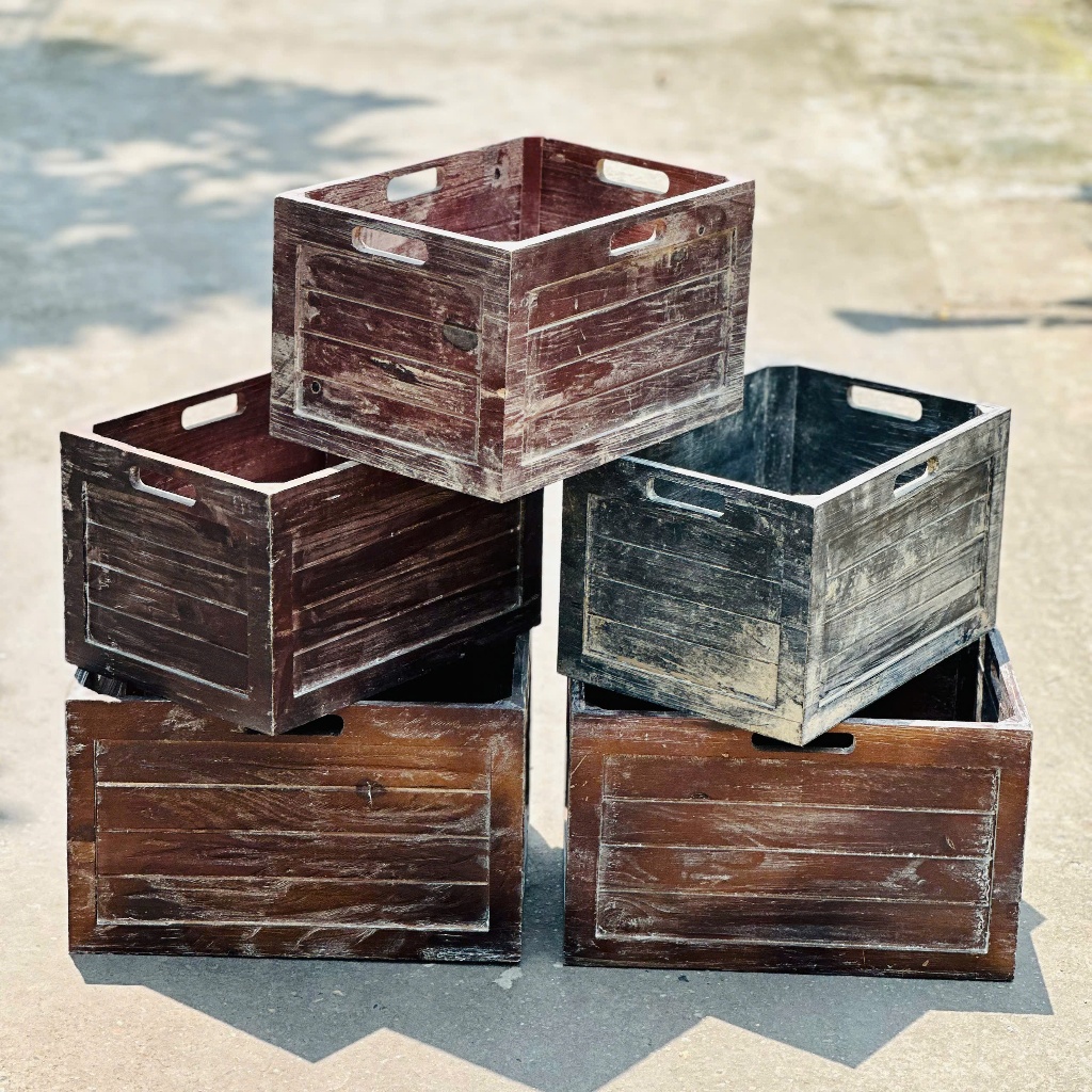 Thùng gỗ thông trang trí nhiều kích thước, hộp gỗ đa năng, gọn gàng, bền đẹp