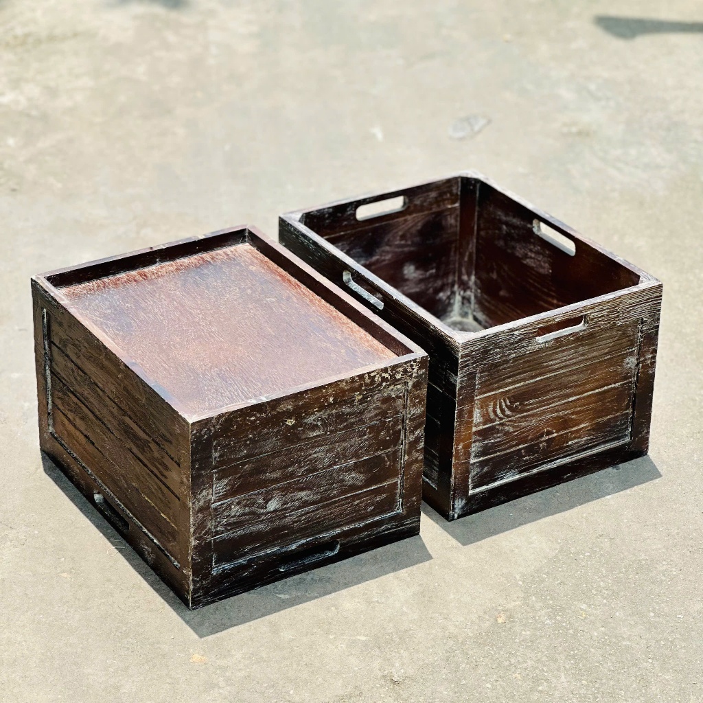 Thùng gỗ thông trang trí nhiều kích thước, hộp gỗ đa năng, gọn gàng, bền đẹp | BigBuy360 - bigbuy360.vn