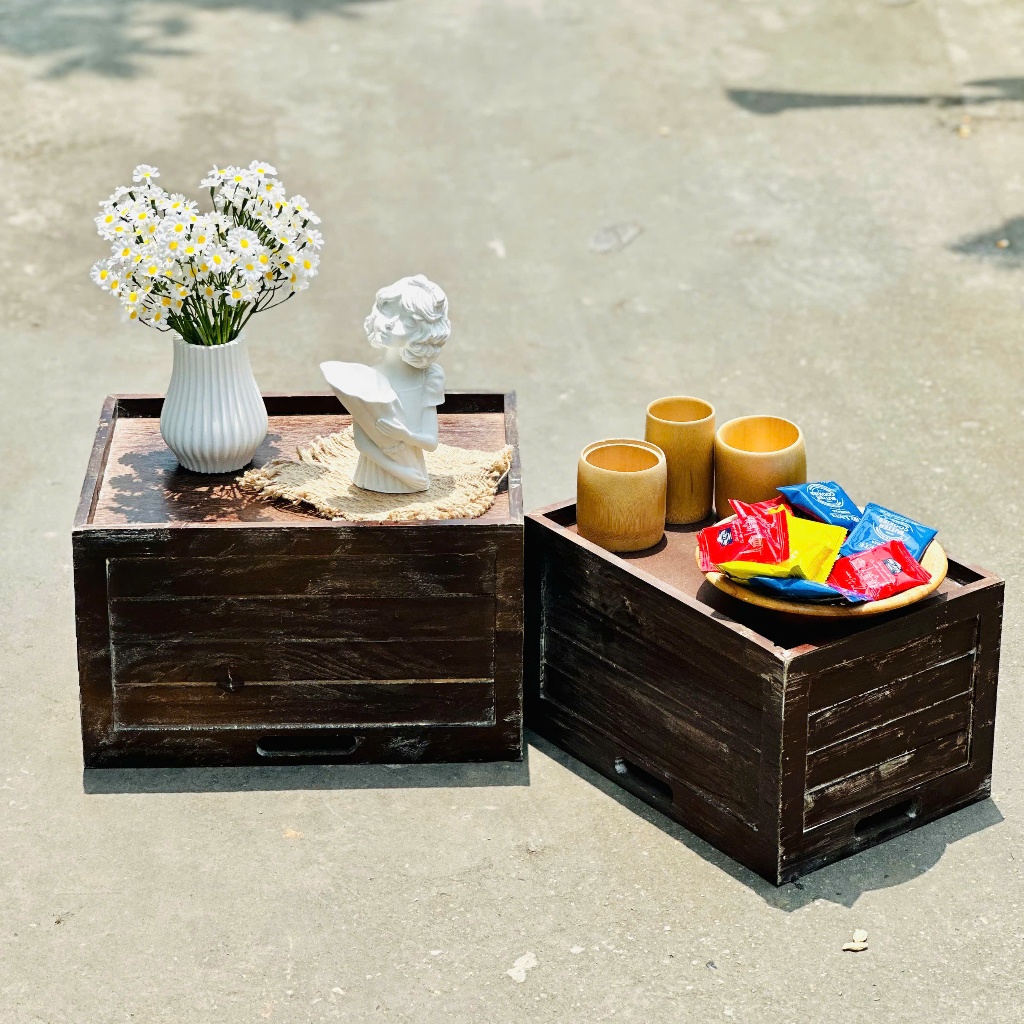 Thùng gỗ thông trang trí nhiều kích thước, hộp gỗ đa năng, gọn gàng, bền đẹp | BigBuy360 - bigbuy360.vn