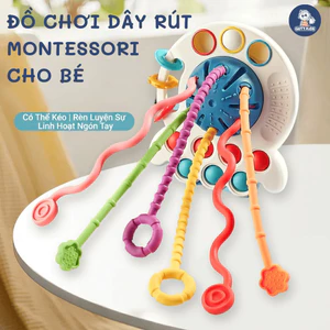 Đồ Chơi Rút Dây Cho Bé GutyKids Đồ Chơi Montessori Gặm Nướu Silicon Giáo Dục Sớm Kết Hợp Vận Động Hình Dáng Đáng Yêu
