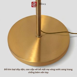 Đèn Cây Decor Phòng Khách – Chao Thủy Tinh Màu Cam, Thiết Kế Mềm Mại Hiện Đại