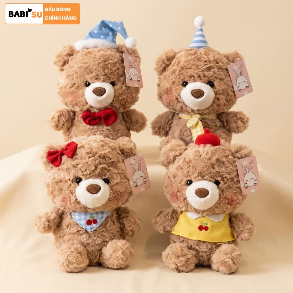 Gấu Bông Teddy Mini Lông Xù Siêu CUTE Kèm Phụ Kiện Đáng Yêu Quà Tặng Sinh Nhật Cho Bé, Bạn Gái