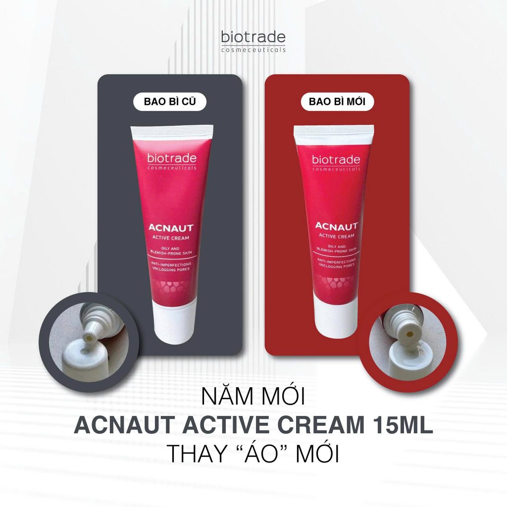 [HỎA TỐC 4H] Kem chấm mụn 5ml/15ml Cream/Lotion Biotrade Acnaut Active giảm mụn sưng đỏ, mụn bọc/ mủ