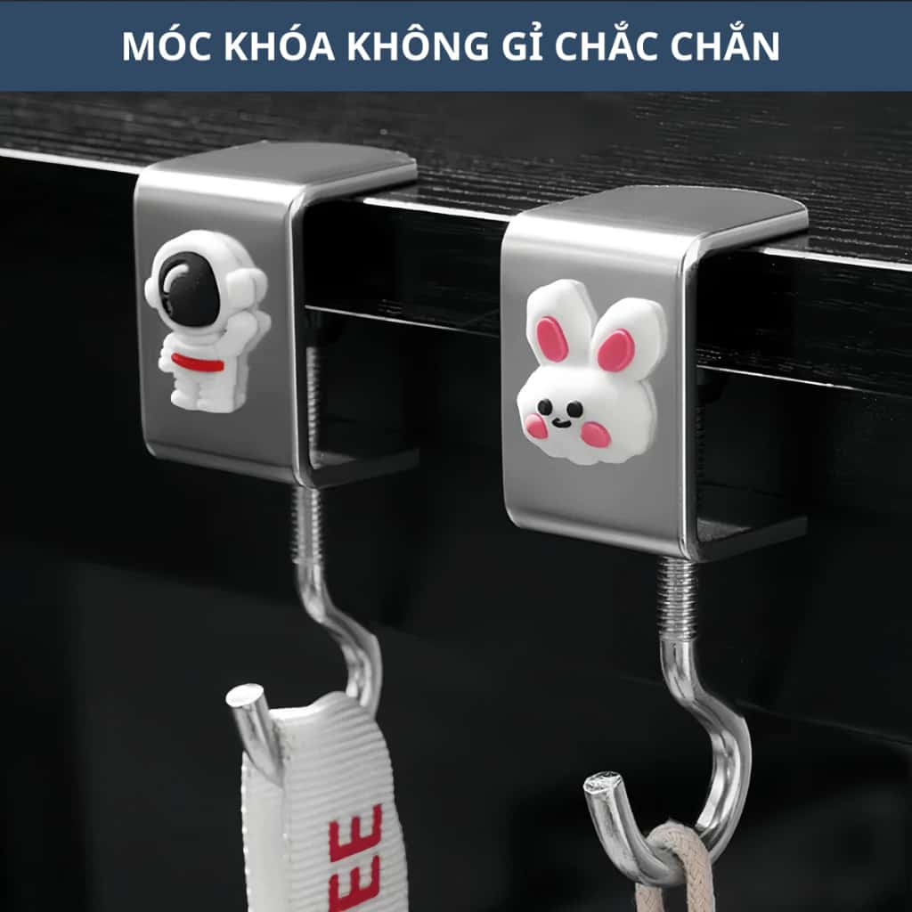 🌤️COD🌤️Móc treo balo túi xách bằng chất liệu kim loại cứng cáp móc treo đồ cạnh bàn có thể xoay