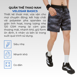 Quần Shorts Thể Thao Nam VELOSAR RSP-60036 – Nhẹ, Nhanh Khô, Co Giãn, Thoáng Mát