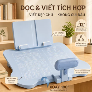 Bàn Học Chống Gù Chống Cận – Mặt Bàn Nghiêng Thông Minh Xoay 180° Cho Học Sinh