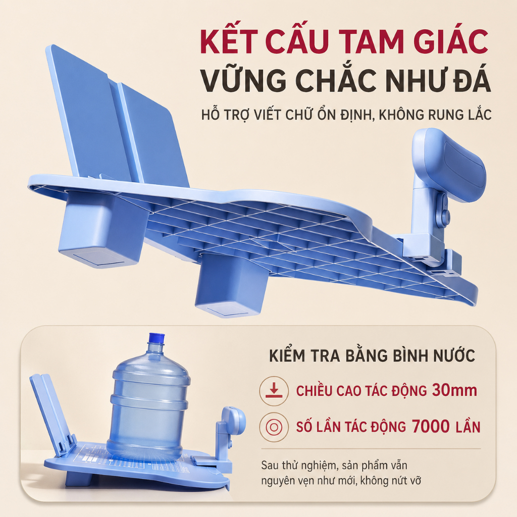 Bàn Học Chống Gù Chống Cận – Mặt Bàn Nghiêng Thông Minh Xoay 180° Cho Học Sinh