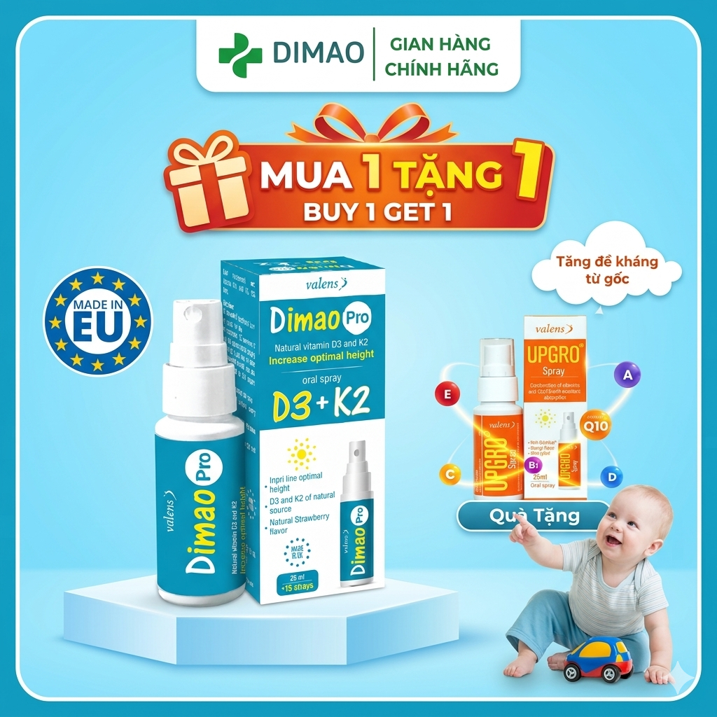 Dimao pro D3 K2 dạng xịt ,hỗ trợ tăng chiều cao Valens Dimao pro Spray ...